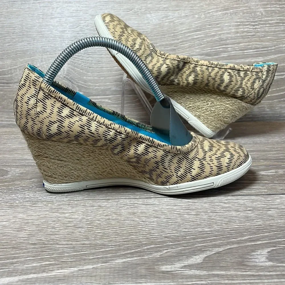 Keds Damsel Cheetah Print Women’s Size 8M Skimmer Jute Wrapped Wedge